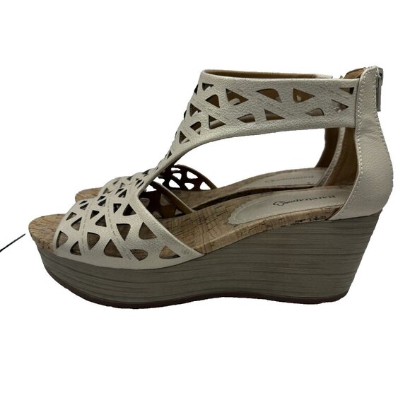 Baretraps Miriam Sandals Womens 9 M Cage Comfort Insole Cork Wedge Shoes - Picture 1 of 8